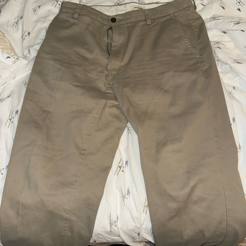 Dockers Tan Chinos Classic Cotton-Blend 34 Waist, Length 30